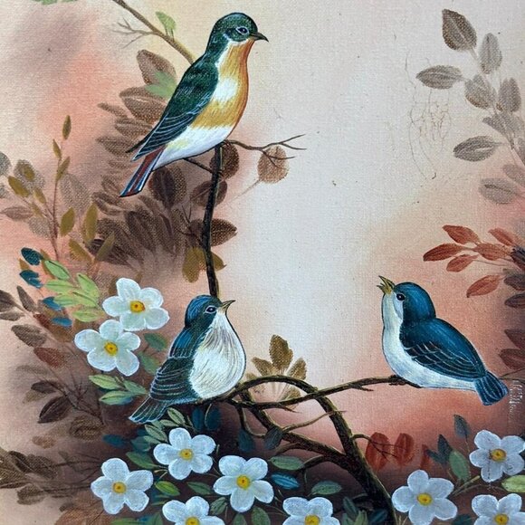 Vintage Bird Painting Frame By Pearl Artist Multicolor Size 15x20 - Picture 4 of 10